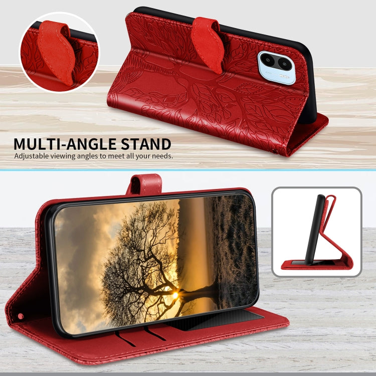 For Xiaomi Redmi A1 Life Tree Embossing Pattern Leather Phone Case