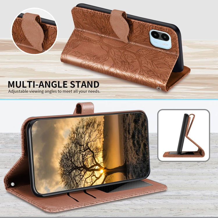 For Xiaomi Redmi A1 Life Tree Embossing Pattern Leather Phone Case