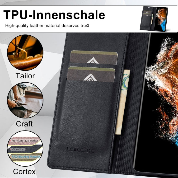 For Samsung Galaxy S23 5G LC.IMEEKE RFID Anti-theft Leather Phone Case
