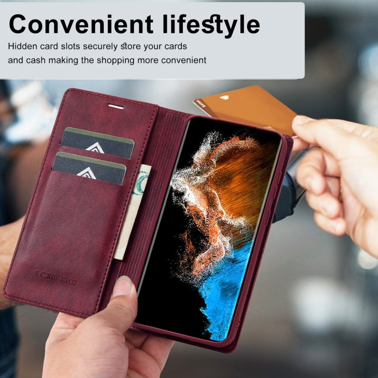 For Samsung Galaxy S23 5G LC.IMEEKE RFID Anti-theft Leather Phone Case