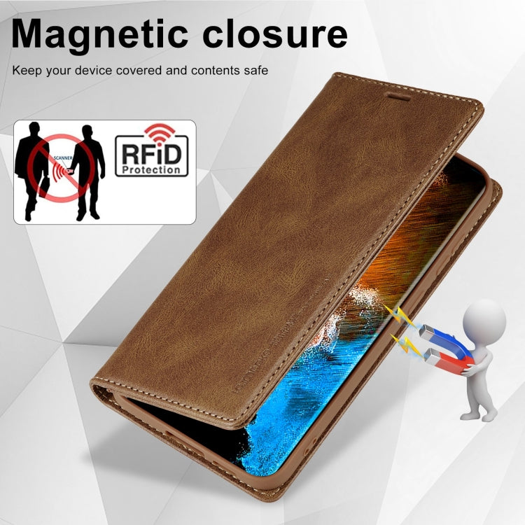 For Samsung Galaxy S23 5G LC.IMEEKE RFID Anti-theft Leather Phone Case