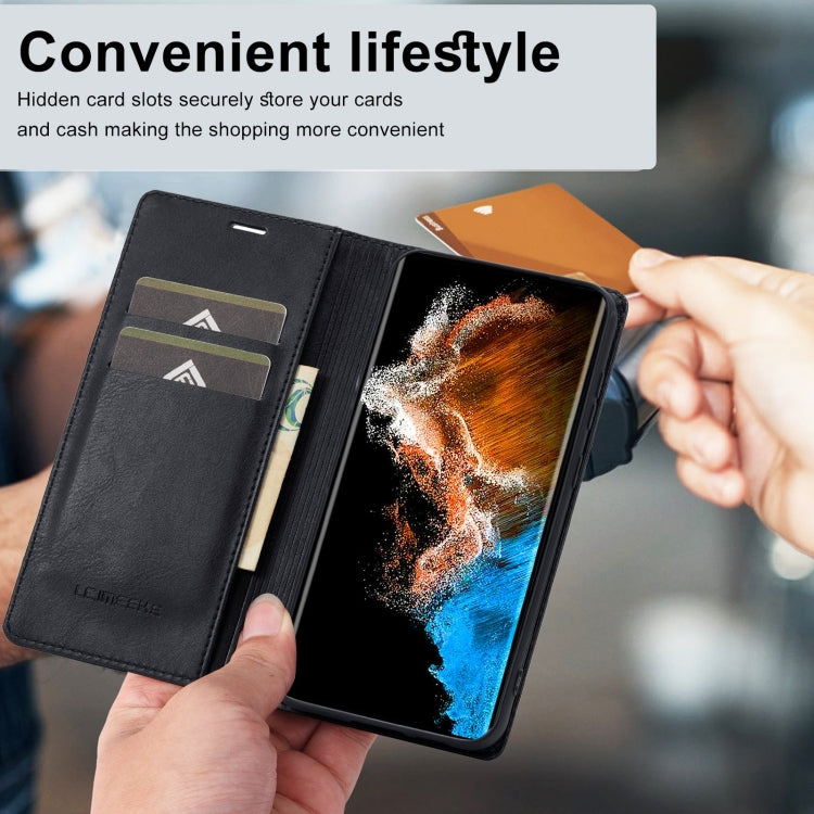 For Samsung Galaxy S23+ 5G LC.IMEEKE RFID Anti-theft Leather Phone Case