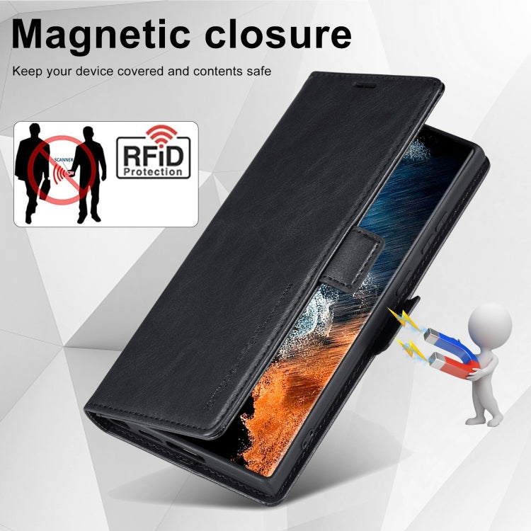 For Samsung Galaxy S23 Ultra 5G LC.IMEEKE RFID Anti-theft Leather Phone Case