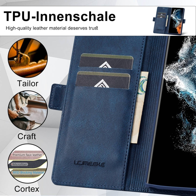 For Samsung Galaxy S23 Ultra 5G LC.IMEEKE RFID Anti-theft Leather Phone Case