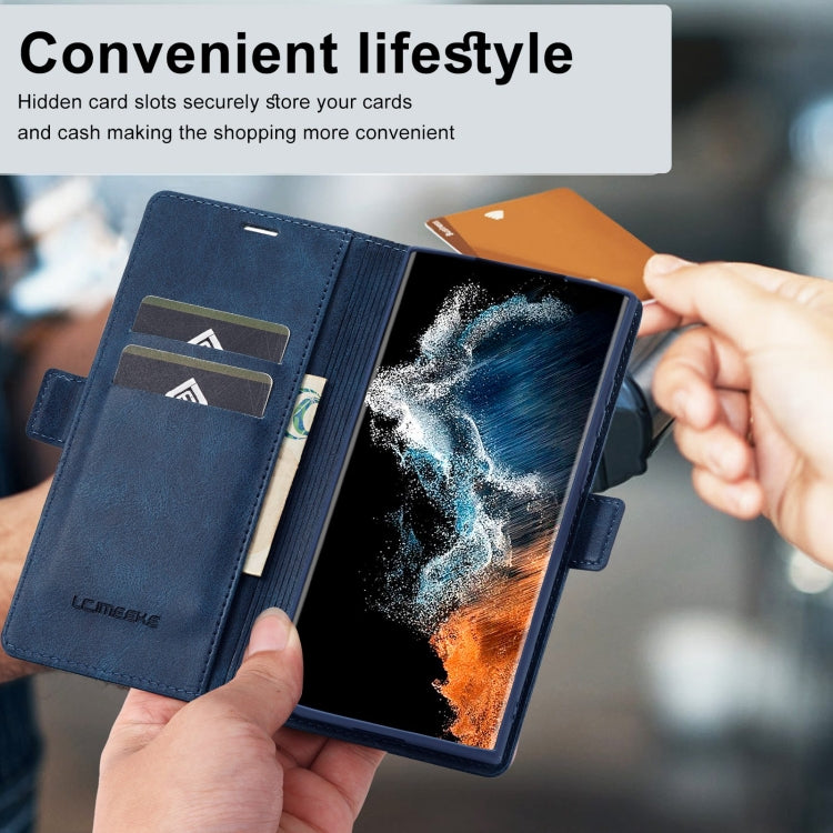 For Samsung Galaxy S23 Ultra 5G LC.IMEEKE RFID Anti-theft Leather Phone Case