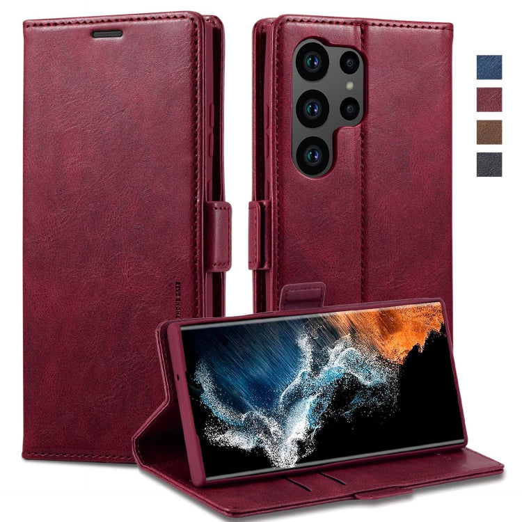 For Samsung Galaxy S23 Ultra 5G LC.IMEEKE RFID Anti-theft Leather Phone Case