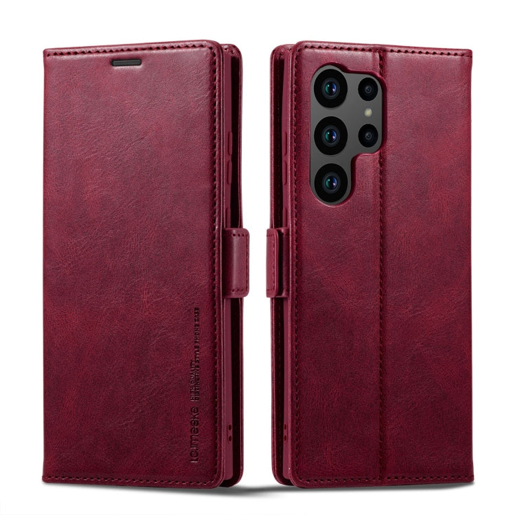 For Samsung Galaxy S23 Ultra 5G LC.IMEEKE RFID Anti-theft Leather Phone Case