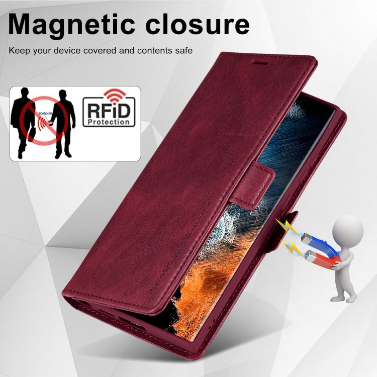 For Samsung Galaxy S23 Ultra 5G LC.IMEEKE RFID Anti-theft Leather Phone Case