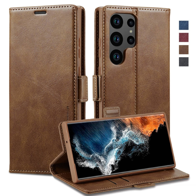 For Samsung Galaxy S23 Ultra 5G LC.IMEEKE RFID Anti-theft Leather Phone Case