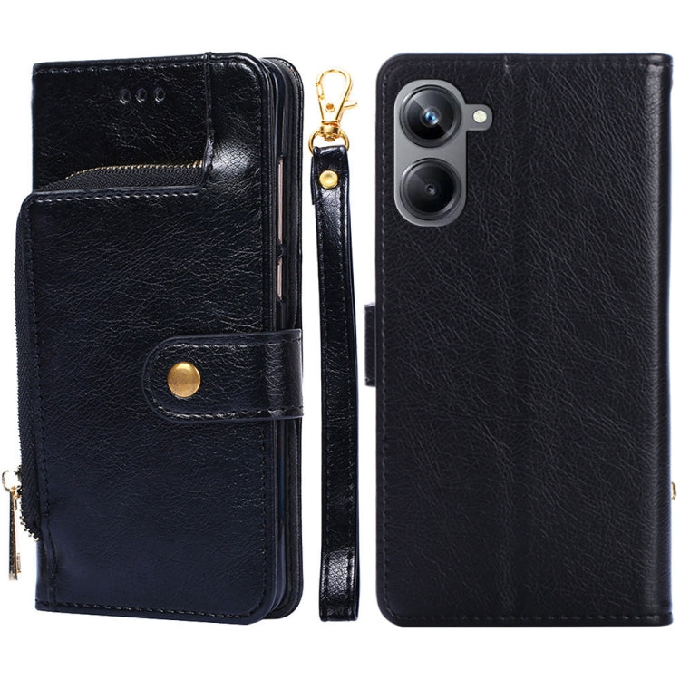 For Realme 10 Pro 5G Zipper Bag Leather Phone Case