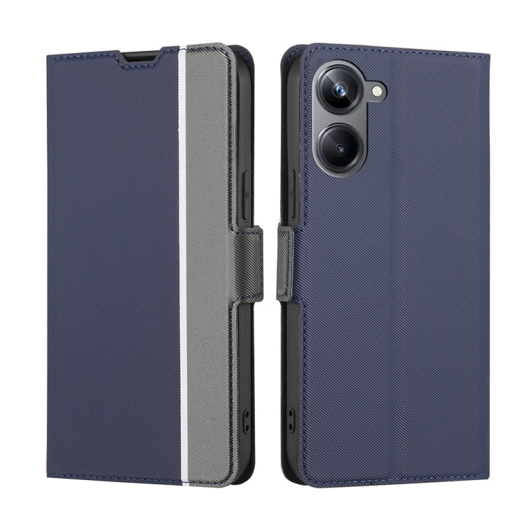 For Realme 10 Pro 5G Twill Texture Side Button Leather Phone Case