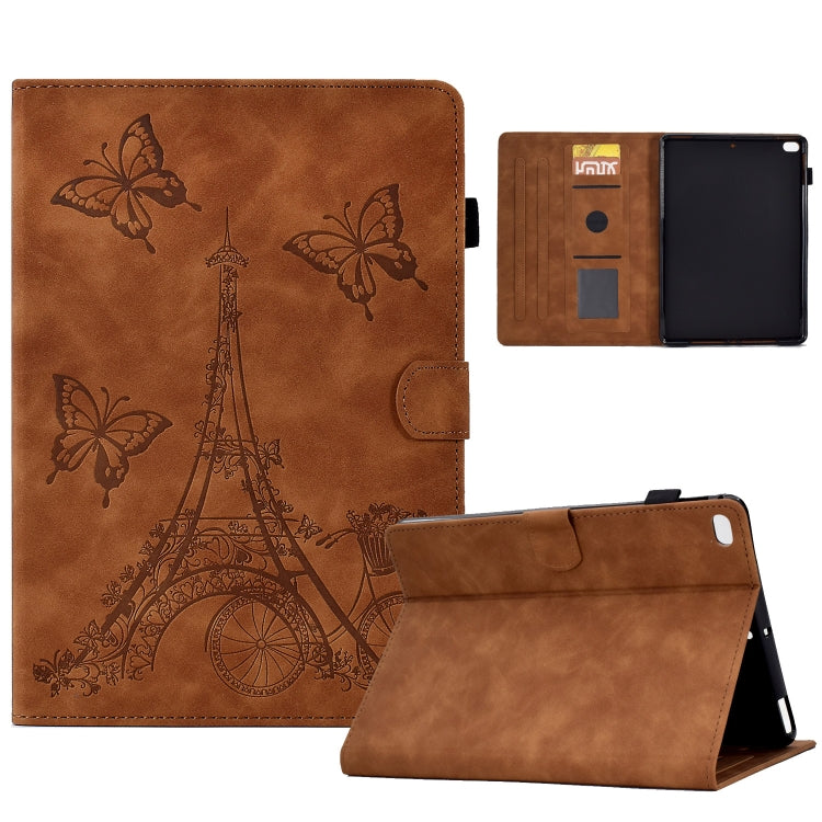 For iPad Air / Air 2 / 9.7 2017 / 9.7 2018 Tower Embossed Leather Smart Tablet Case