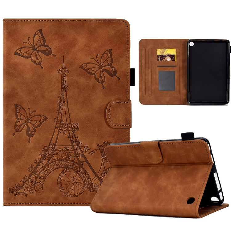 For Amazon Kindle Fire HD8 2022/2020 Tower Embossed Leather Smart Tablet Case