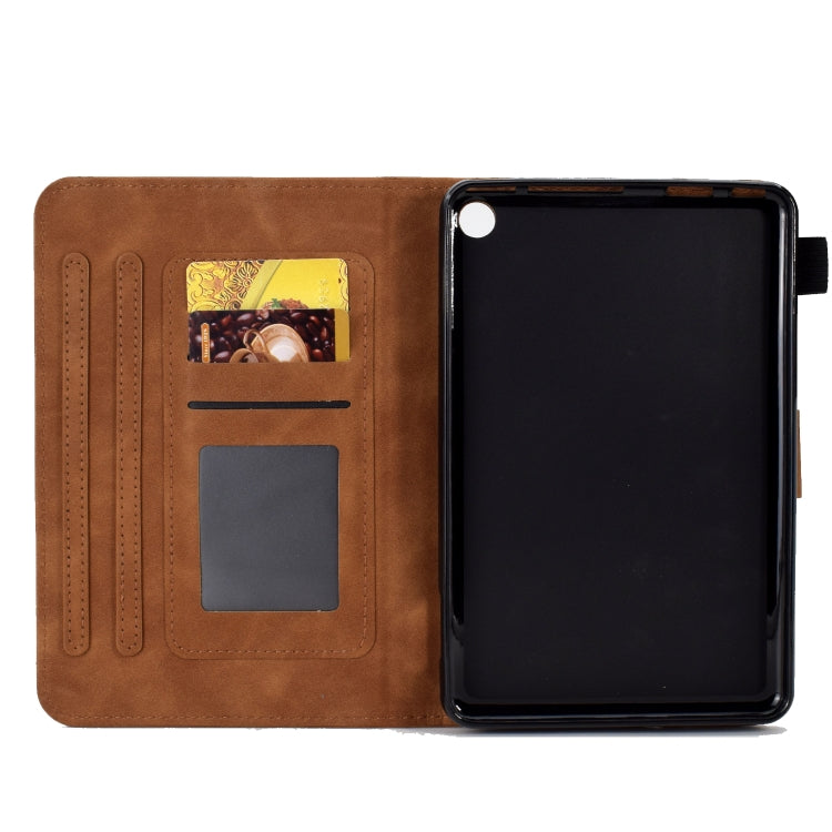 For Amazon Kindle Fire HD8 2022/2020 Tower Embossed Leather Smart Tablet Case