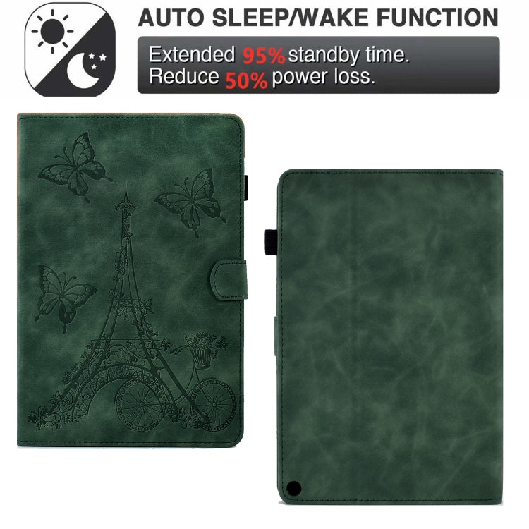 For Amazon Kindle Fire HD10 2021 Tower Embossed Leather Smart Tablet Case