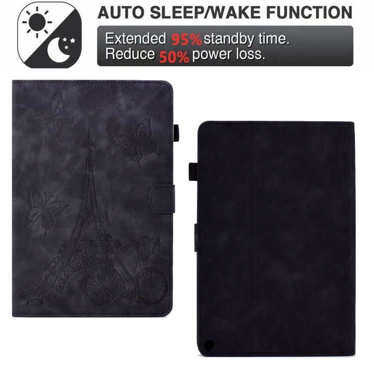 For Amazon Kindle Fire HD10 2021 Tower Embossed Leather Smart Tablet Case