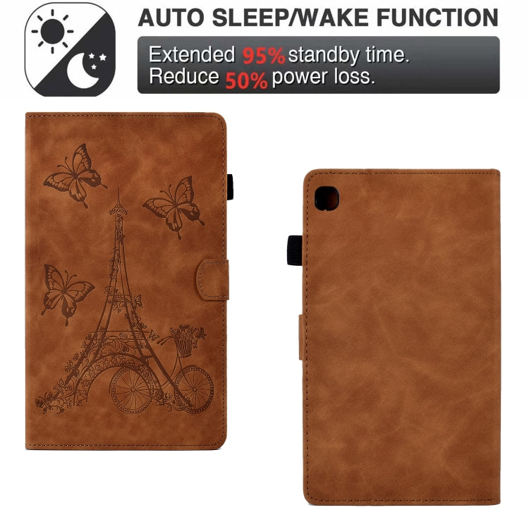 For Samsung Galaxy Tab S6 Lite P610 Tower Embossed Leather Smart Tablet Case