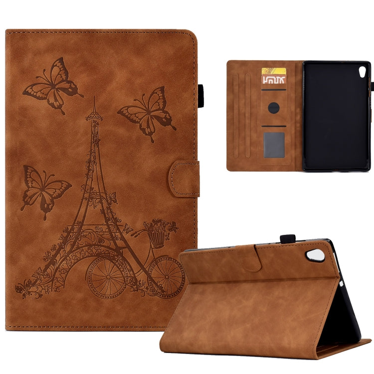 For Lenovo Tab M10 Gen 2 Tower Embossed Leather Smart Tablet Case