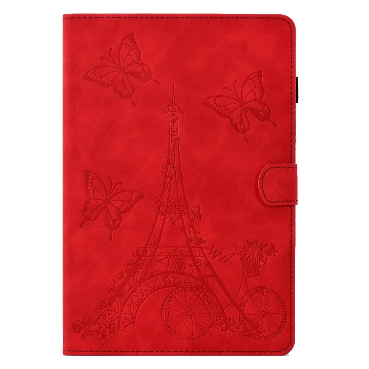 For Lenovo M10 Plus Tower Embossed Leather Smart Tablet Case