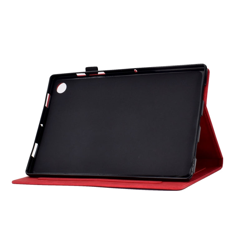 For Lenovo M10 Plus Tower Embossed Leather Smart Tablet Case