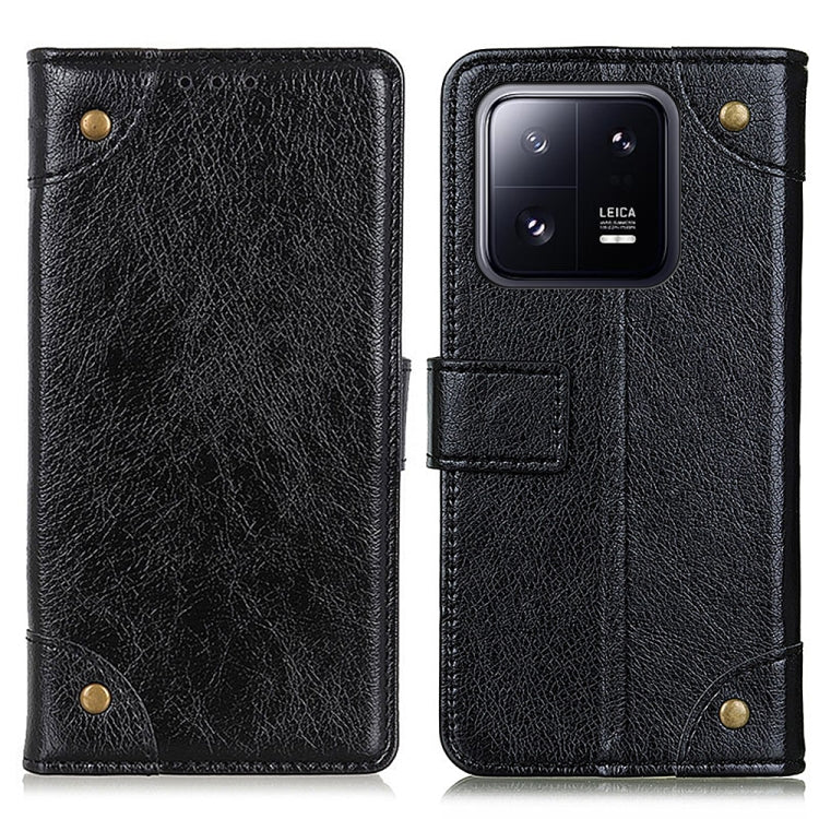 For Xiaomi 13 Copper Buckle Nappa Texture Leather Phone Case