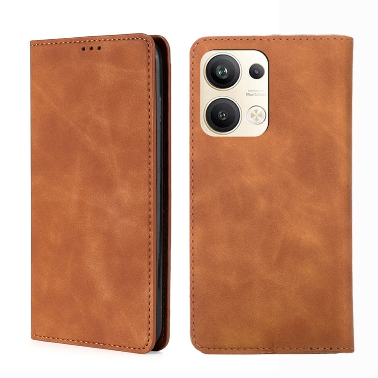 For OPPO Reno9 Pro+ 5G Skin Feel Magnetic Horizontal Flip Leather Phone Case