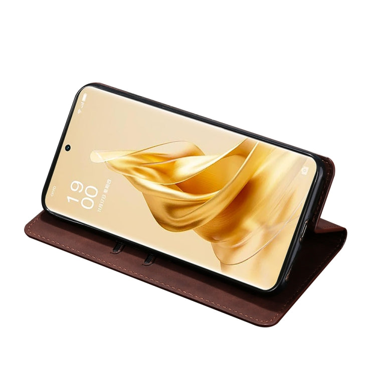 For OPPO Reno9 Pro+ 5G Skin Feel Magnetic Horizontal Flip Leather Phone Case