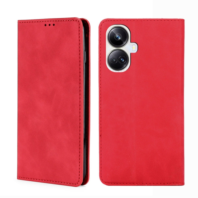 For Realme 10 Pro+ 5G Skin Feel Magnetic Horizontal Flip Leather Phone Case