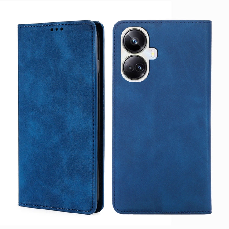 For Realme 10 Pro+ 5G Skin Feel Magnetic Horizontal Flip Leather Phone Case