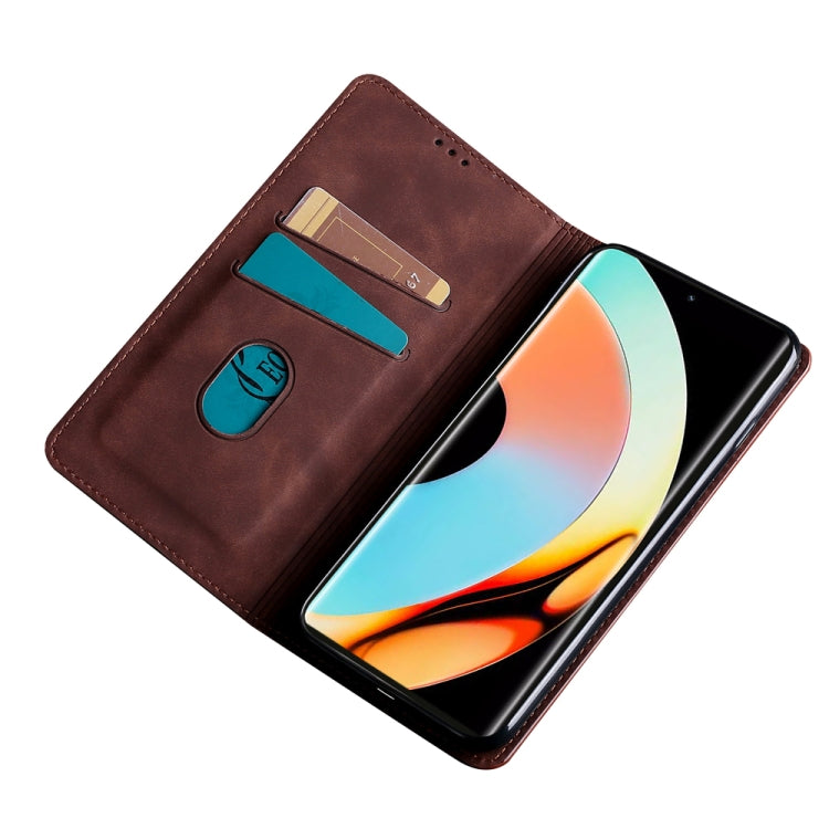 For Realme 10 Pro+ 5G Skin Feel Magnetic Horizontal Flip Leather Phone Case