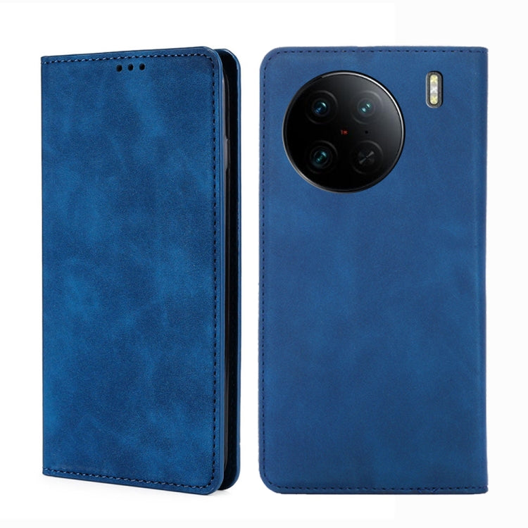 For vivo X90 Pro 5G Skin Feel Magnetic Horizontal Flip Leather Phone Case
