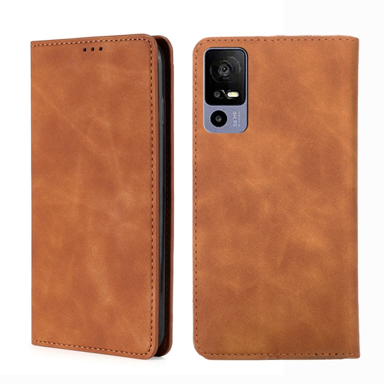 For TCL 40R 5G Skin Feel Magnetic Horizontal Flip Leather Phone Case