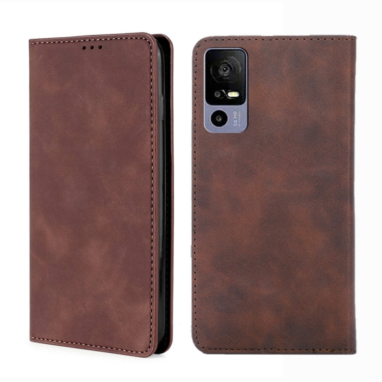 For TCL 40R 5G Skin Feel Magnetic Horizontal Flip Leather Phone Case