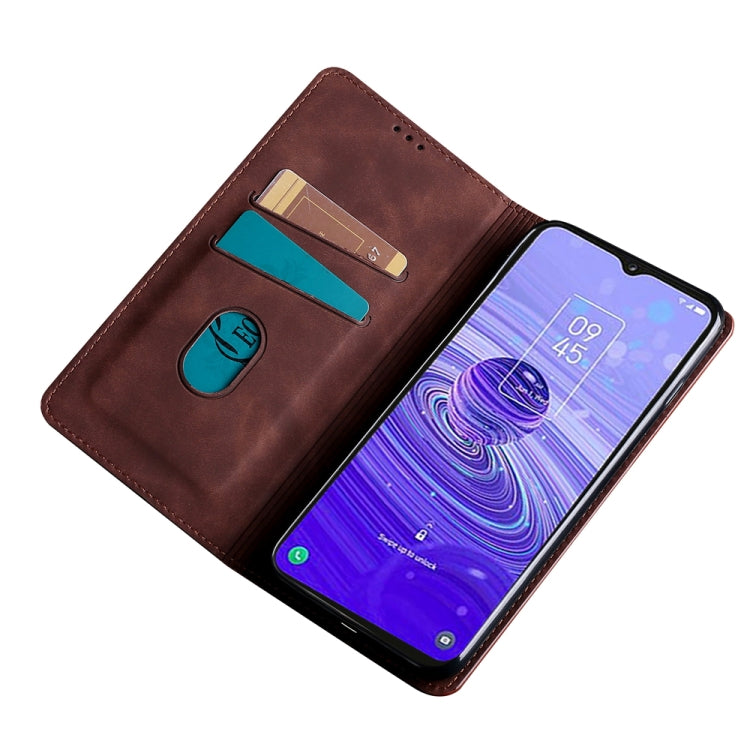 For TCL 40R 5G Skin Feel Magnetic Horizontal Flip Leather Phone Case