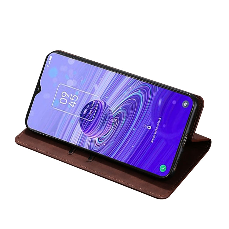 For TCL 40R 5G Skin Feel Magnetic Horizontal Flip Leather Phone Case