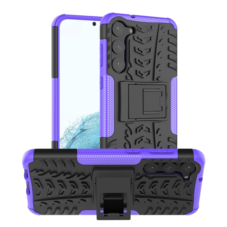 For Samsung Galaxy S23+ 5G Tire Texture TPU + PC Phone Case with Holder