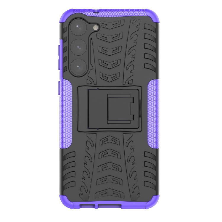 For Samsung Galaxy S23+ 5G Tire Texture TPU + PC Phone Case with Holder