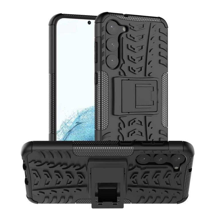 For Samsung Galaxy S23+ 5G Tire Texture TPU + PC Phone Case with Holder
