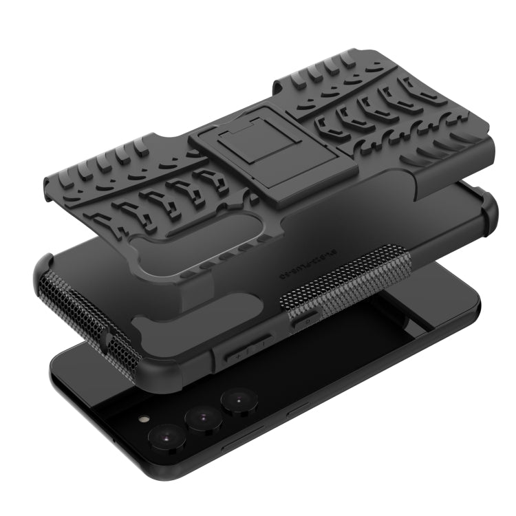 For Samsung Galaxy S23+ 5G Tire Texture TPU + PC Phone Case with Holder