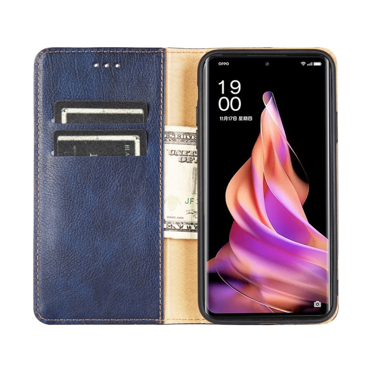 For OPPO Reno9 5G / Reno9 Pro 5G Gloss Oil Solid Color Magnetic Leather Phone Case