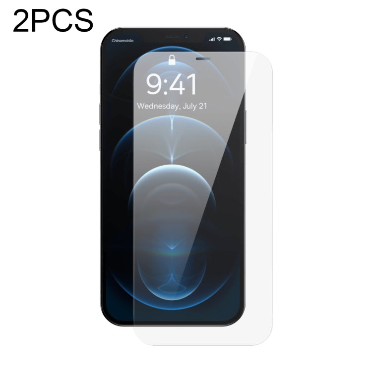 For iPhone 12 Pro Max Baseus 2pcs 0.3mm Crystal Explosion-proof Tempered Glass Film