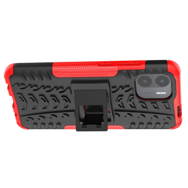 For Xiaomi Redmi A1 4G Tire Texture TPU + PC Phone Case with Holder