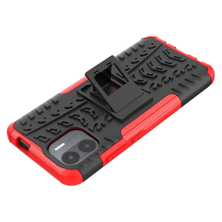 For Xiaomi Redmi A1 4G Tire Texture TPU + PC Phone Case with Holder