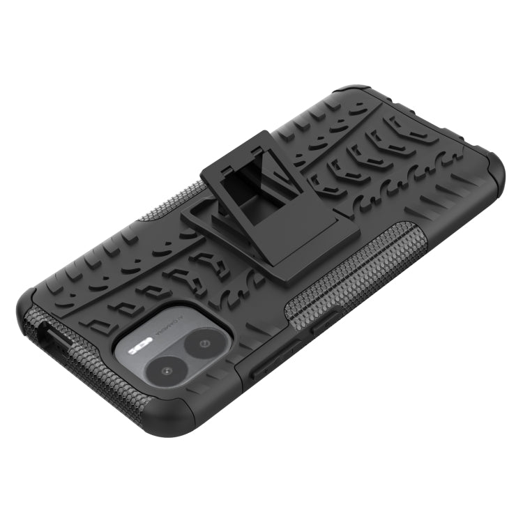 For Xiaomi Redmi A1 4G Tire Texture TPU + PC Phone Case with Holder