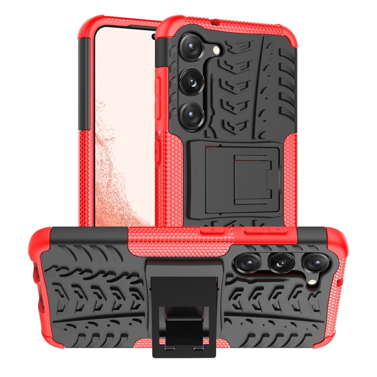 For Samsung Galaxy S23 5G Tire Texture TPU + PC Phone Case with Holder
