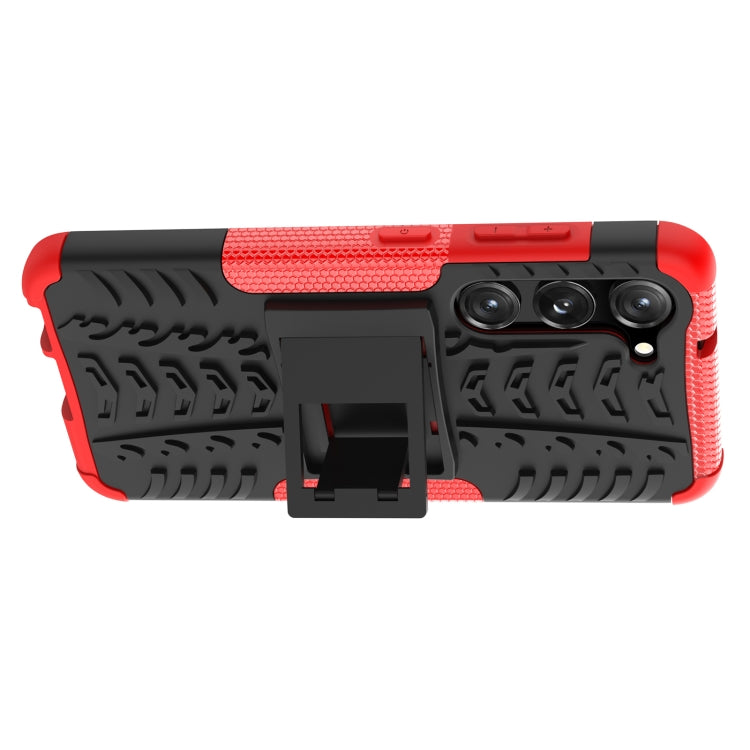 For Samsung Galaxy S23 5G Tire Texture TPU + PC Phone Case with Holder