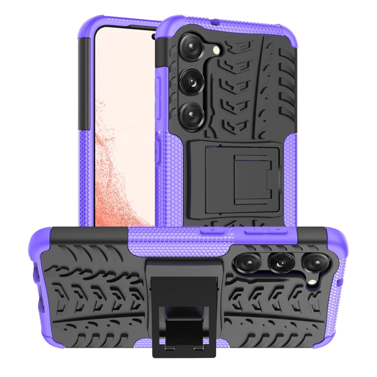 For Samsung Galaxy S23 5G Tire Texture TPU + PC Phone Case with Holder