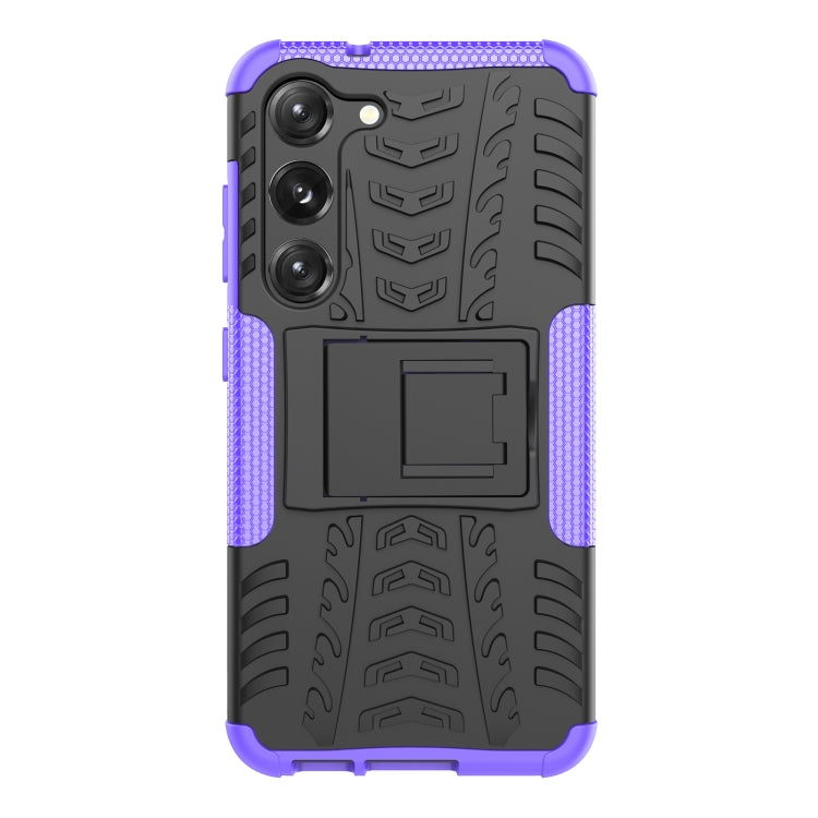 For Samsung Galaxy S23 5G Tire Texture TPU + PC Phone Case with Holder