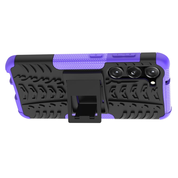 For Samsung Galaxy S23 5G Tire Texture TPU + PC Phone Case with Holder