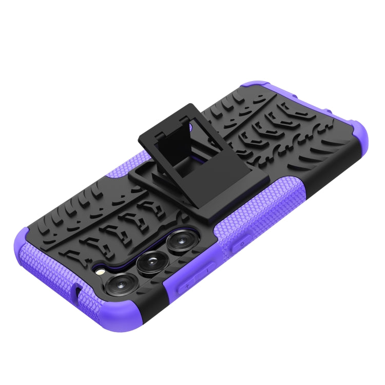 For Samsung Galaxy S23 5G Tire Texture TPU + PC Phone Case with Holder